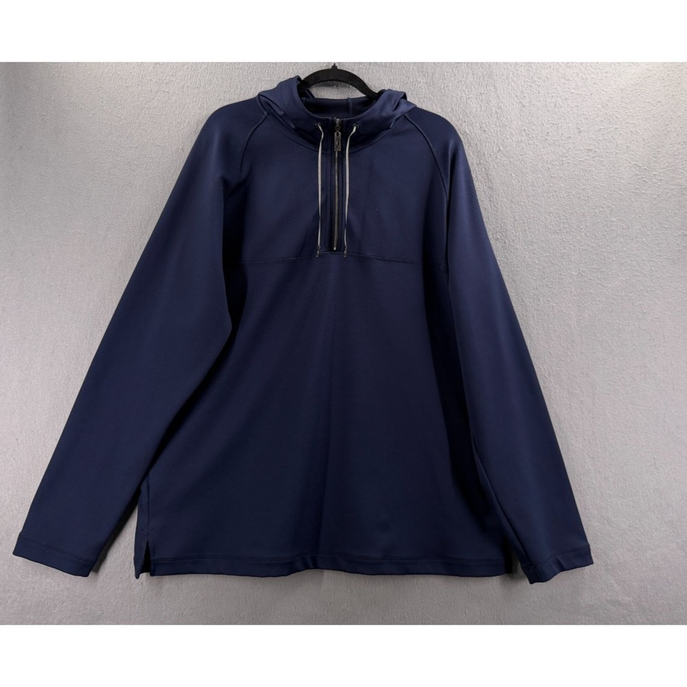 Tommy Bahama Sweatshirt Mens L Navy Weekend Pro 1/2 Zip Hoodie Resort Athleisure